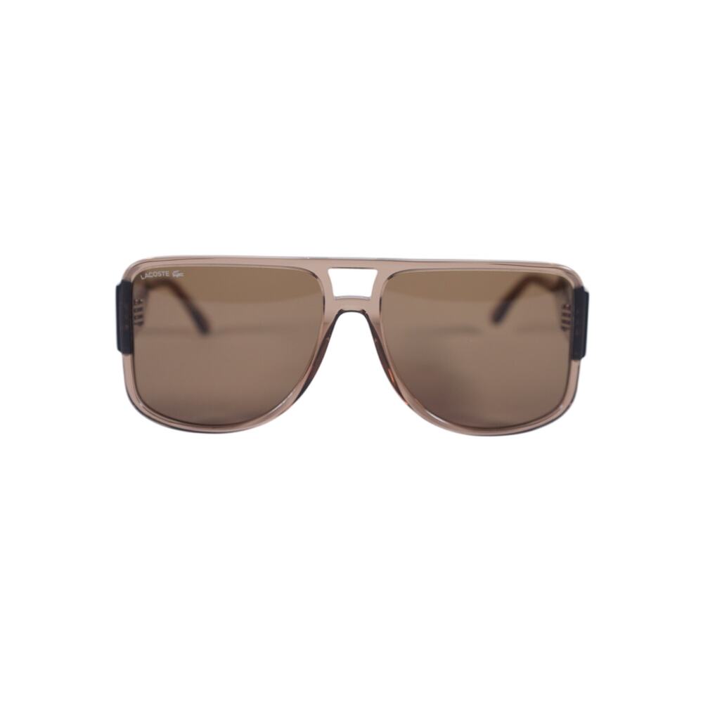 Lacoste Oversized Square Navigator Sunglasses - Light Brown / Brown - NWT
